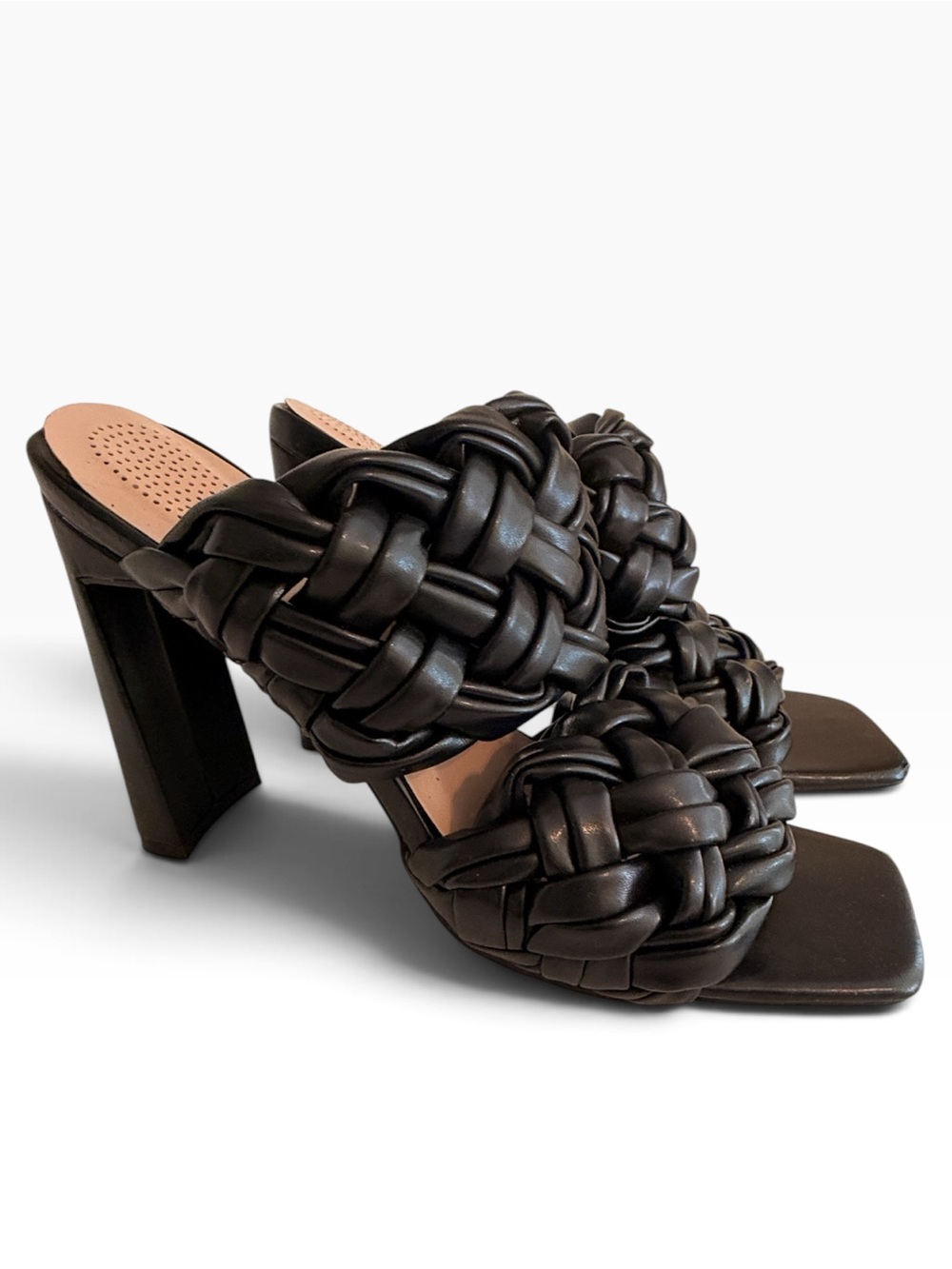 Azalea Wang "It's All Love" Black Braided Mule Heels 8